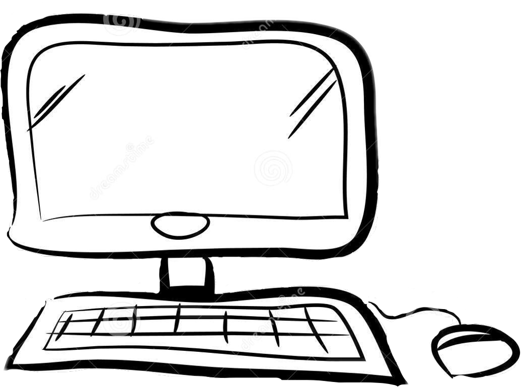 Hand Drawn Computer Setup Doodle PNG Image