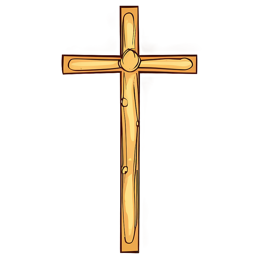 Hand-drawn Cross Outline Png Hsw14 PNG Image