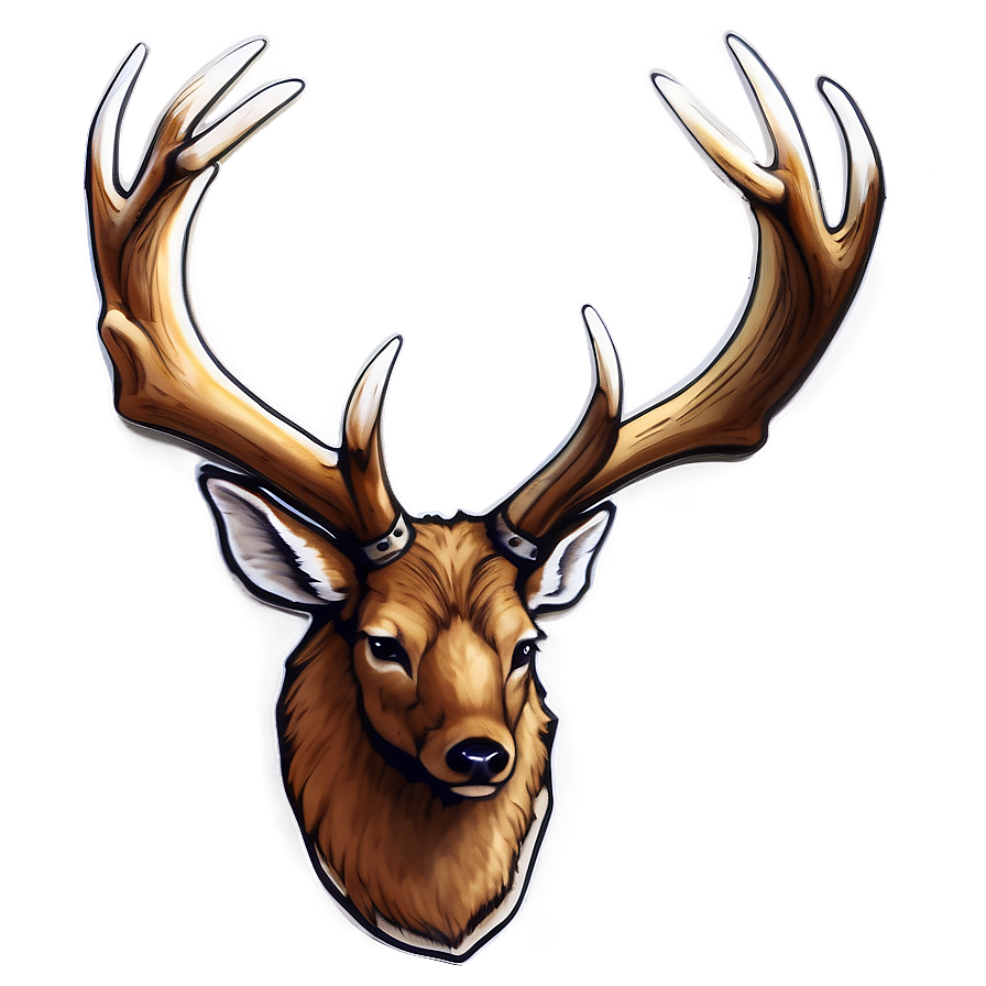 Hand-drawn Deer Antler Depiction Png Sdd45 PNG Image