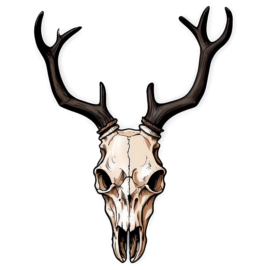 Hand-drawn Deer Skull Png Squ PNG Image