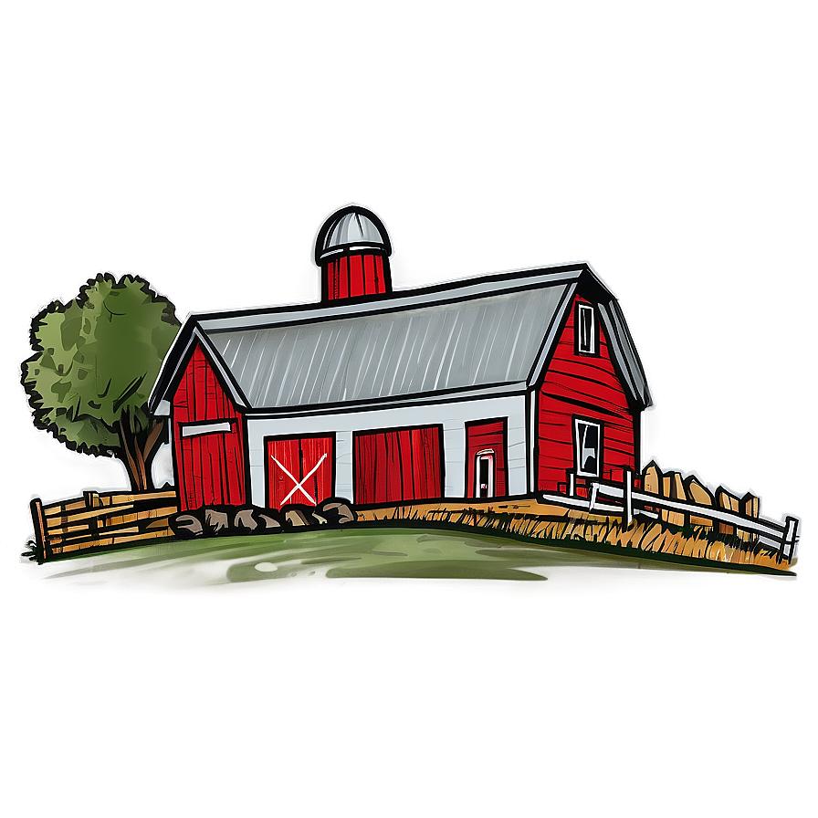 Hand-drawn Farm Sketch Png 05242024 PNG Image