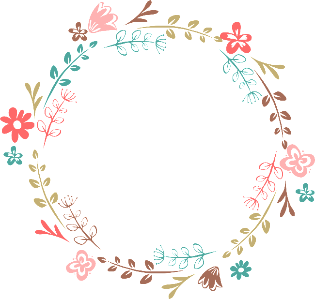 Hand Drawn Floral Wreath PNG Image