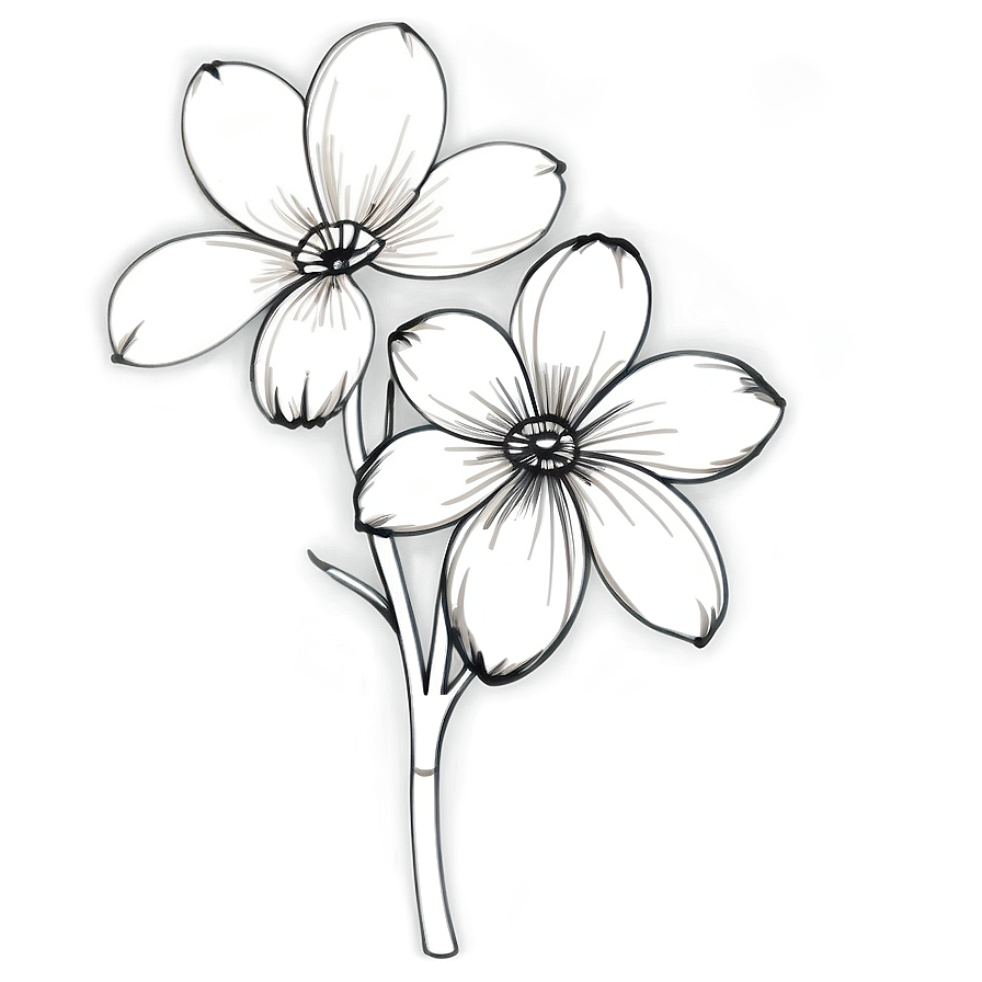 Hand-drawn Flower Black And White Png Yly PNG Image