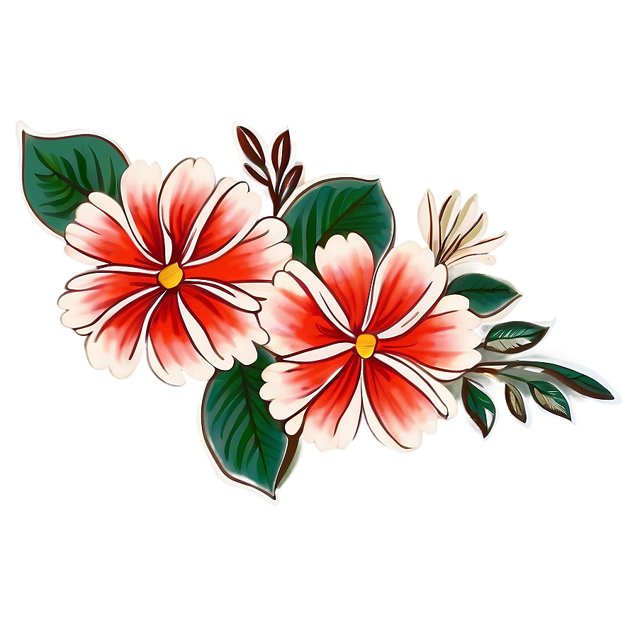 Hand Drawn Flower Border Png Jle69 PNG Image