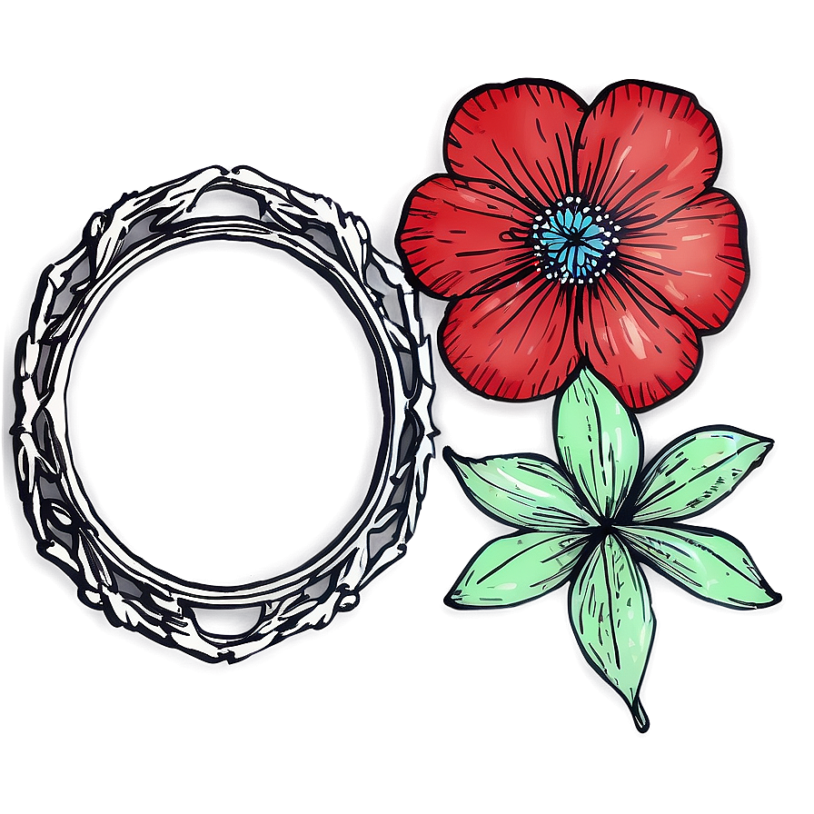 Hand Drawn Flower Frame Png 05252024 PNG Image