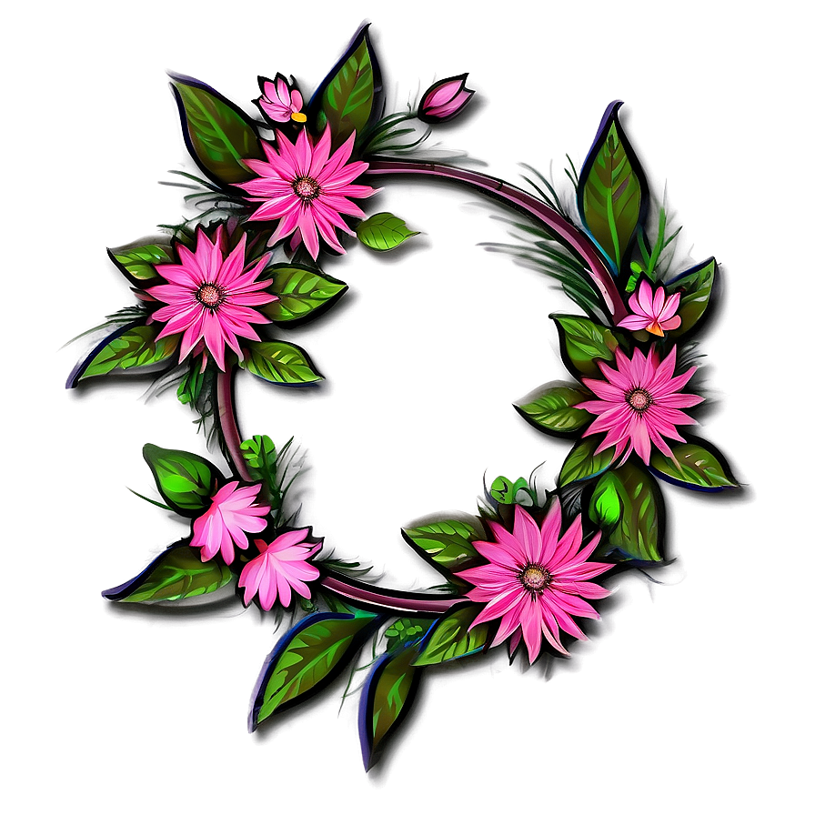 Hand Drawn Flower Frame Png 9 PNG Image