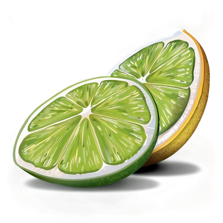 Hand Drawn Lime Slice Png 06132024 PNG Image