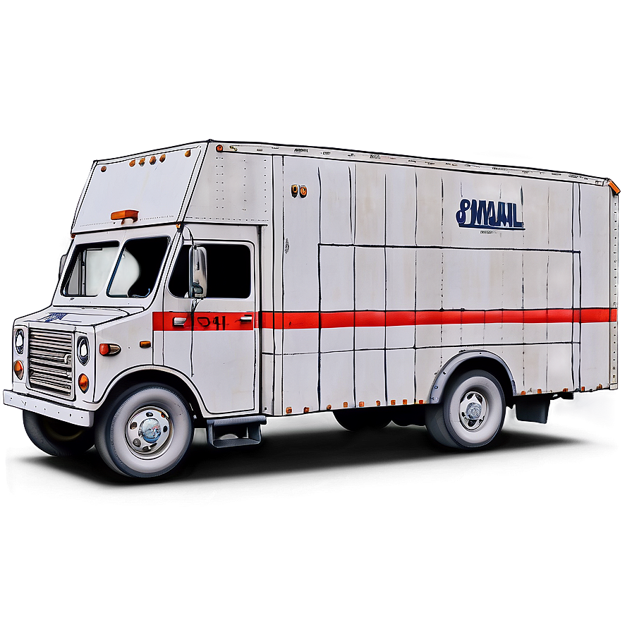 Hand-drawn Mail Truck Illustration Png Mic79 PNG Image