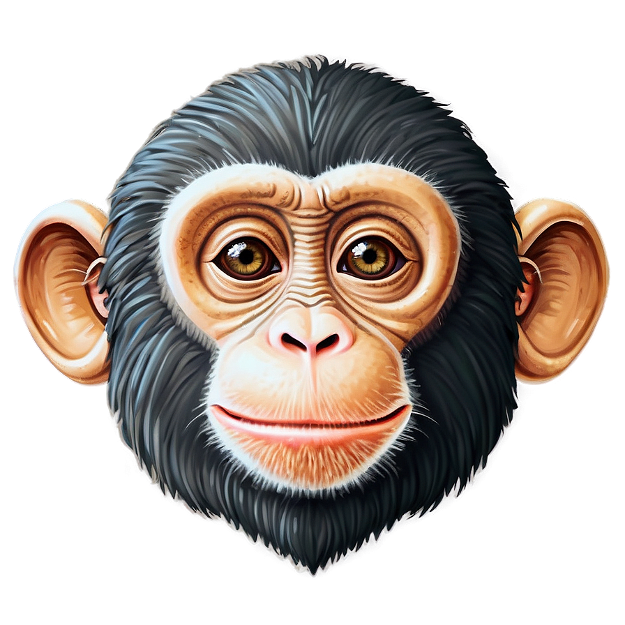 Hand Drawn Monkey Face Png 6 PNG Image