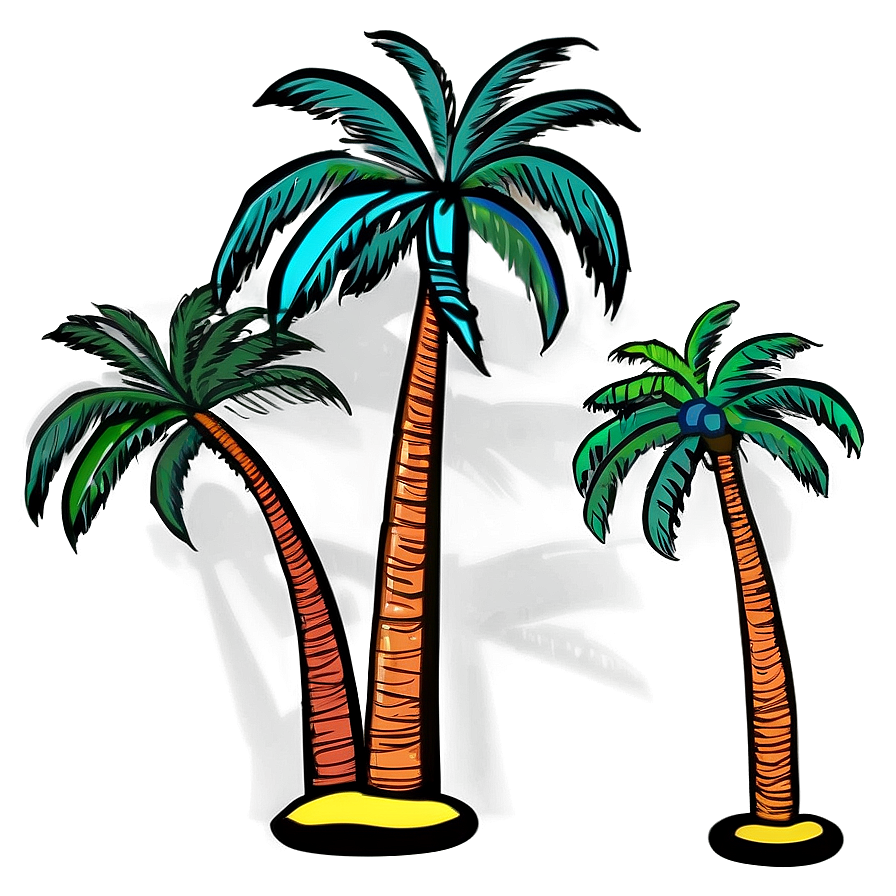 Hand Drawn Palm Trees Png 05042024 PNG Image