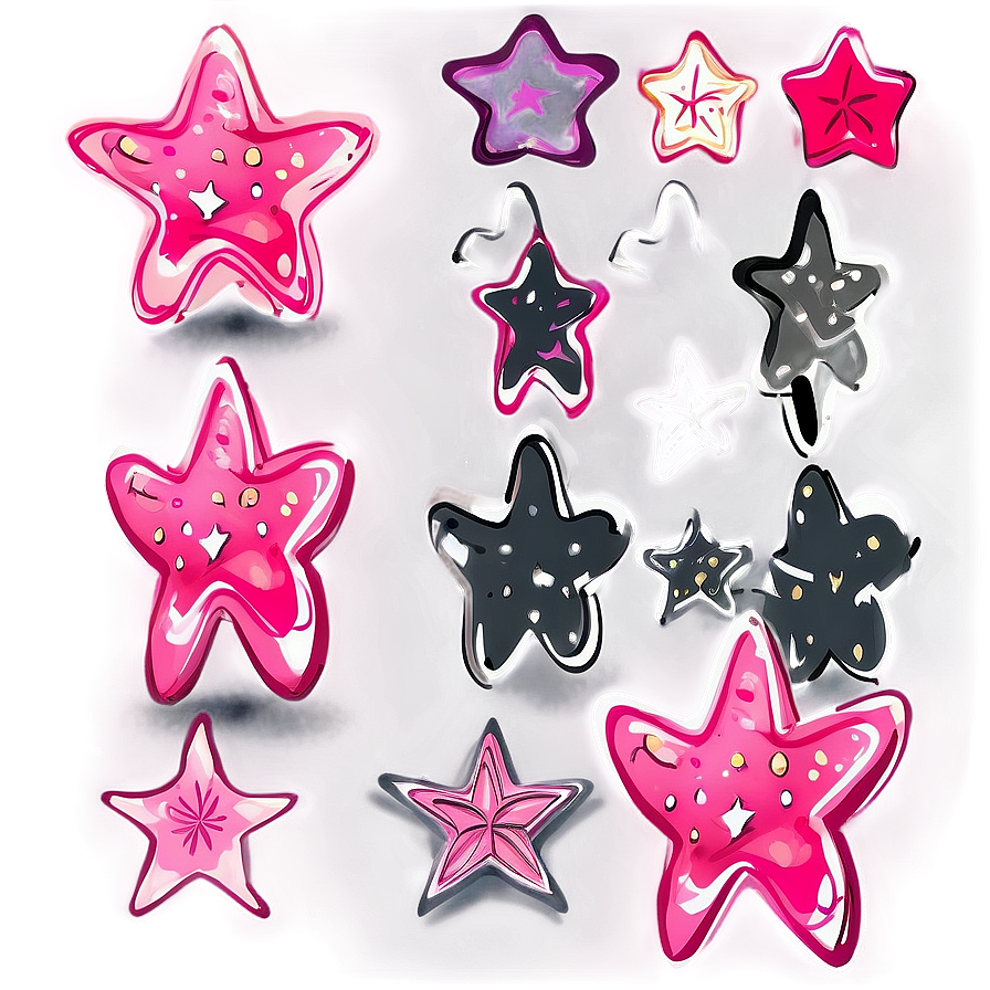 Hand Drawn Pink Stars Png 31 PNG Image