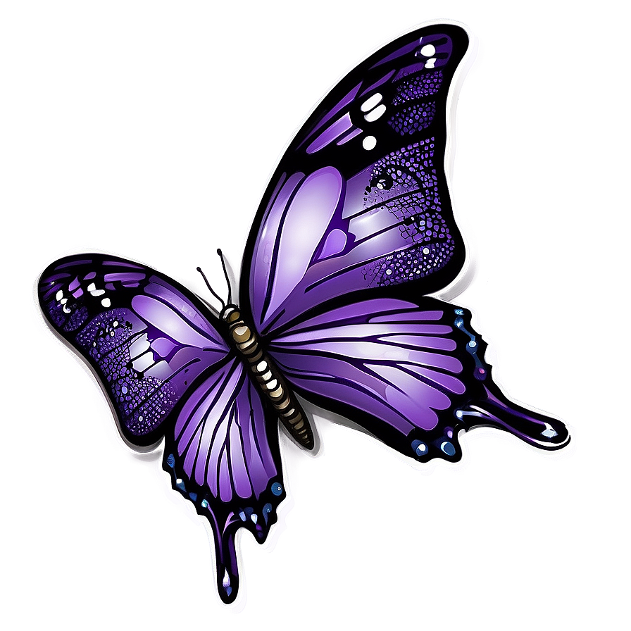 Hand Drawn Purple Butterfly Png Gvm41 PNG Image