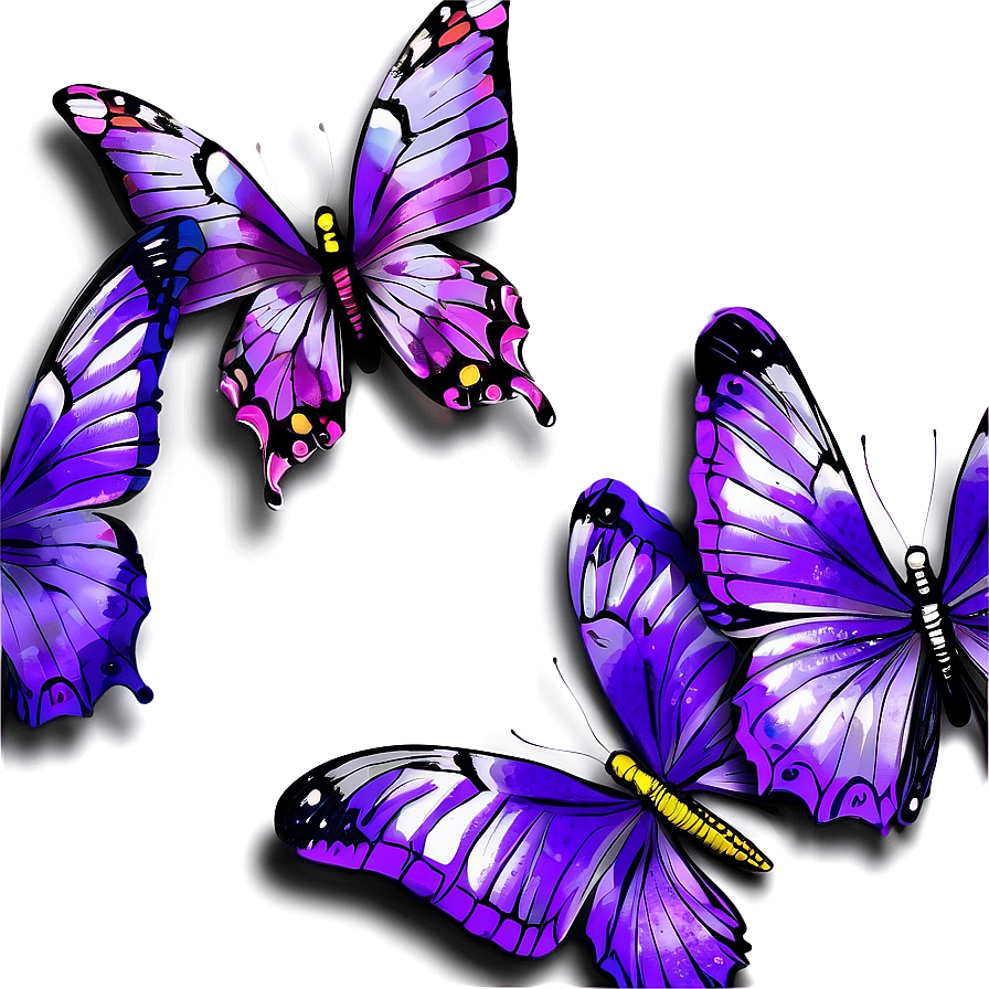 Hand Drawn Purple Butterfly Png Nlv1 PNG Image