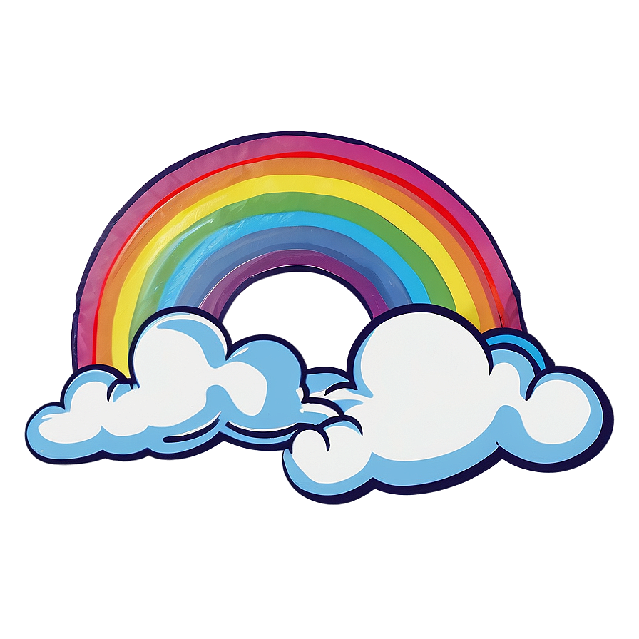 Hand Drawn Rainbow With Clouds Png 06282024 PNG Image