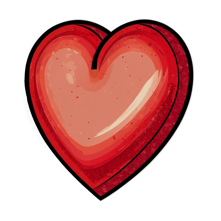 Hand Drawn Red Heart Emoji Png 51 PNG Image