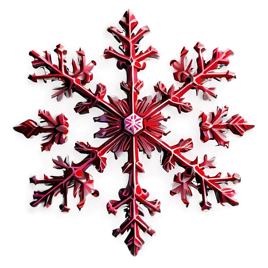 Hand Drawn Red Snowflake Png 67 PNG Image