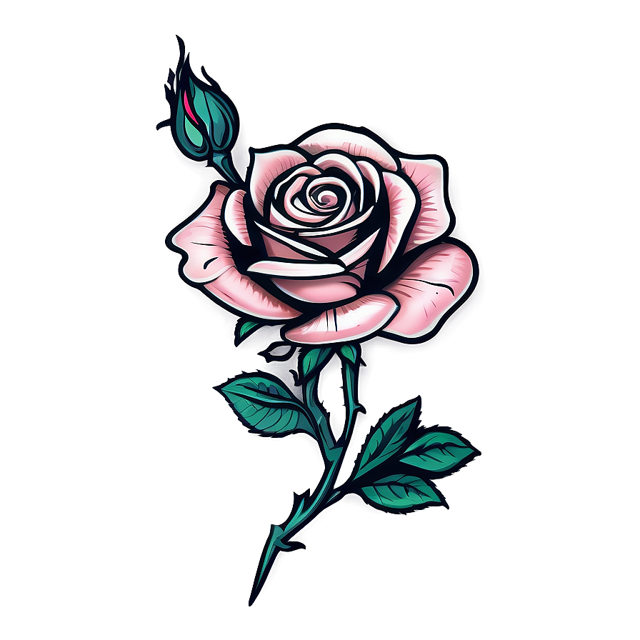 Hand-drawn Rose Tattoo Graphic Png Hut69 PNG Image