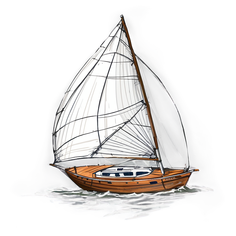 Hand Drawn Sailboat Sketch Png Hmy PNG Image