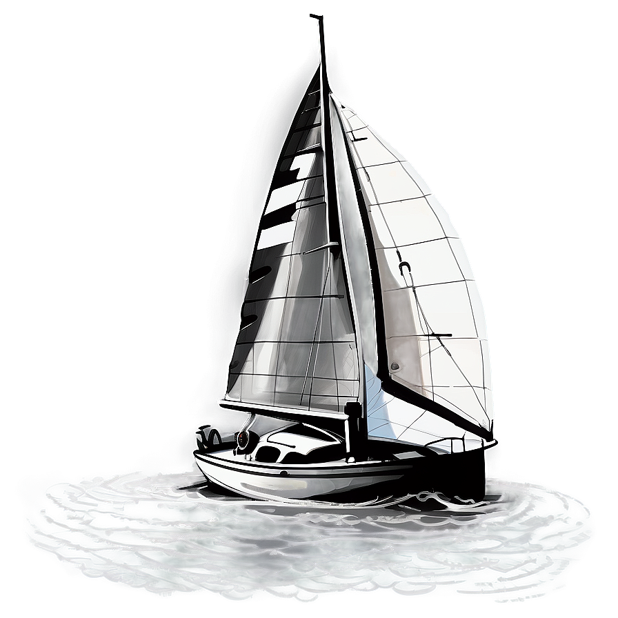 Hand Drawn Sailboat Sketch Png Kqa59 PNG Image