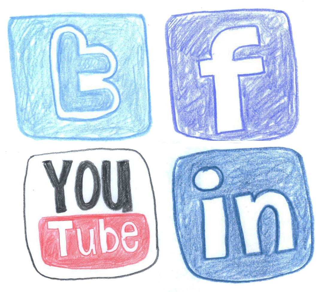 Hand Drawn Social Media Icons PNG Image