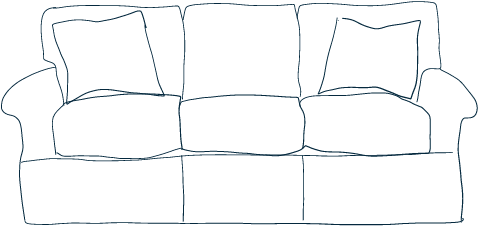 Hand Drawn Sofa Sketch PNG Image