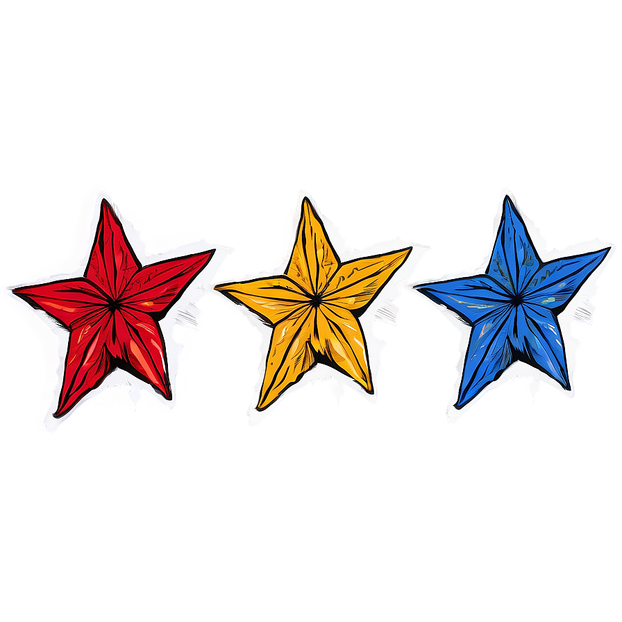 Hand Drawn Star Vector Png Buk PNG Image