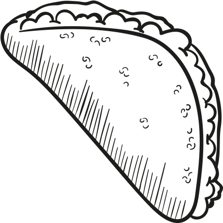 Hand Drawn Taco Illustration PNG Image