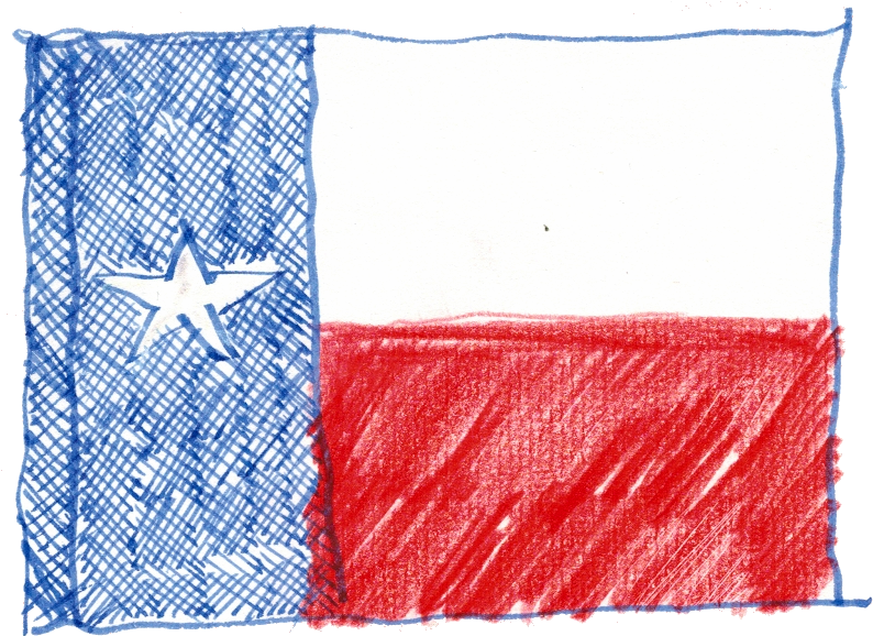 Hand Drawn Texas Flag Crayon Sketch PNG Image