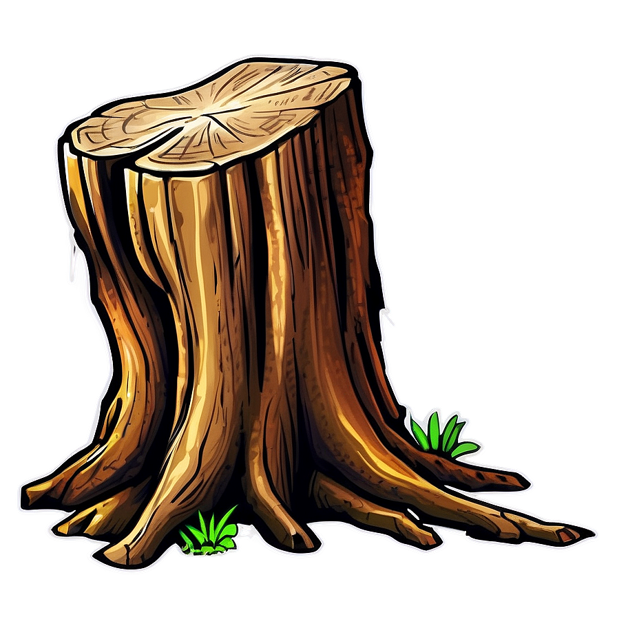 Hand Drawn Tree Stump Png Lkw78 PNG Image