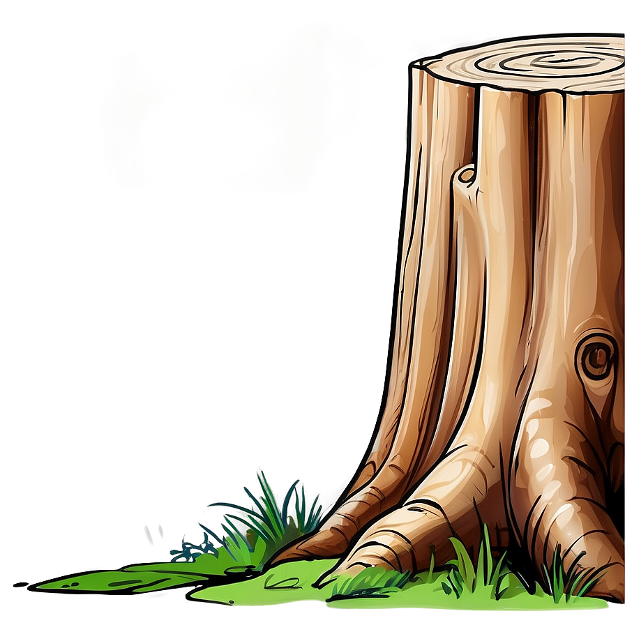 Hand Drawn Tree Stump Png Qbp PNG Image