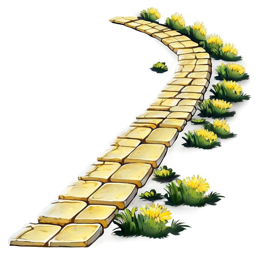 Hand-drawn Yellow Brick Road Png Vkx PNG Image