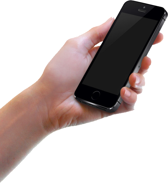 Hand Holding Black Smartphone PNG Image