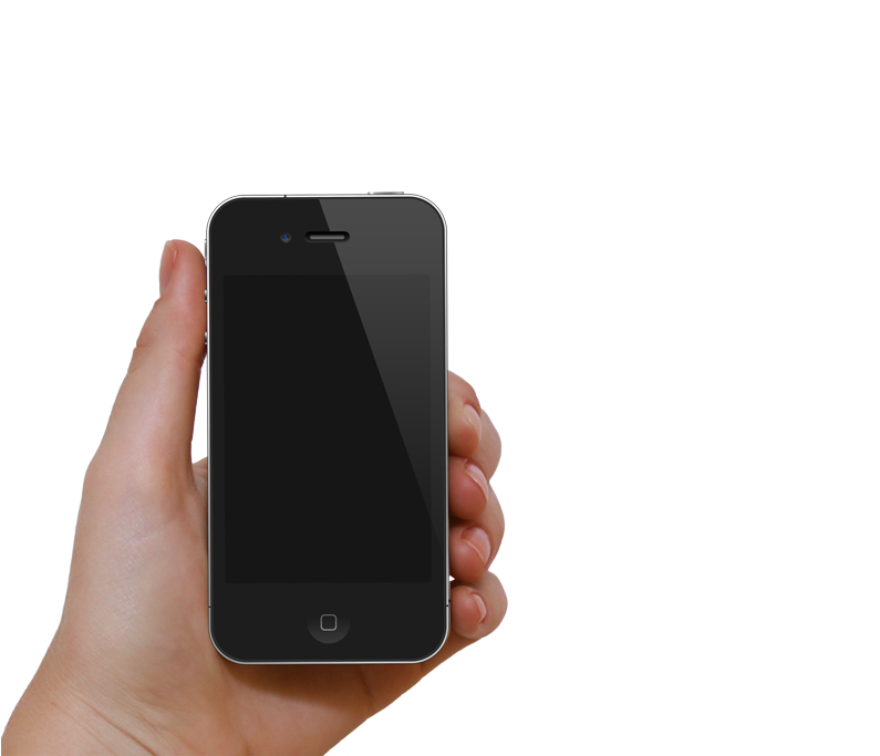 Hand Holding Black Smartphone PNG Image