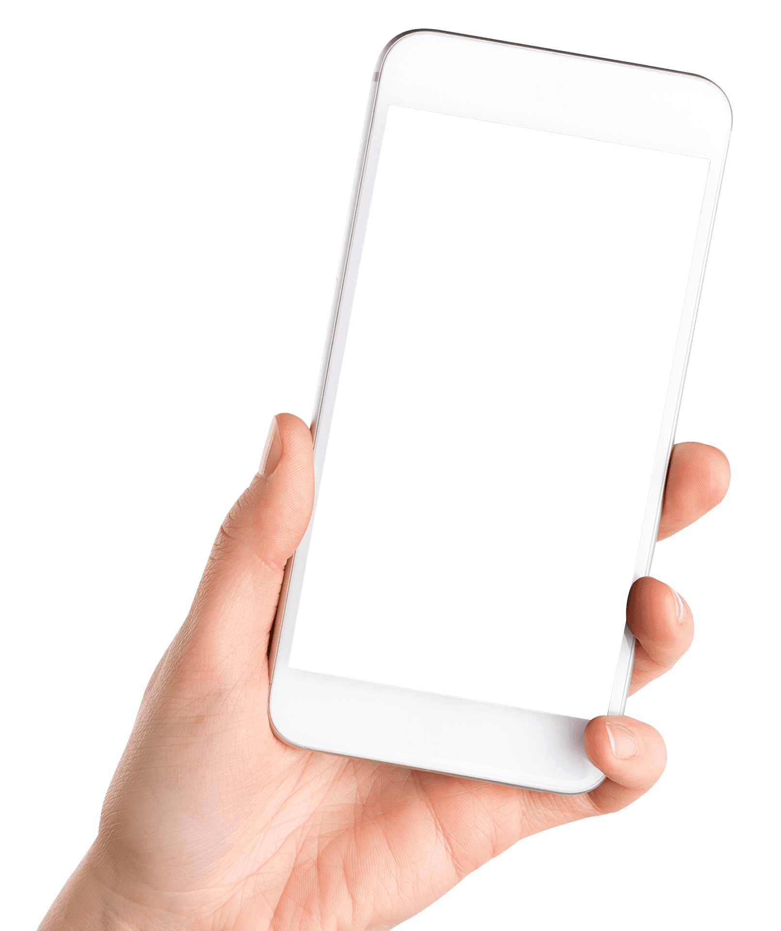 Hand Holding Blank Smartphone PNG Image