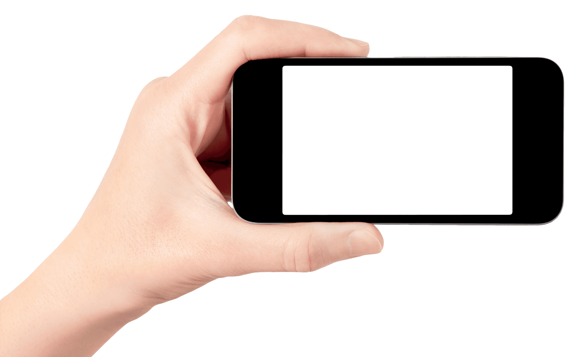 Hand Holding Blank Smartphone PNG Image