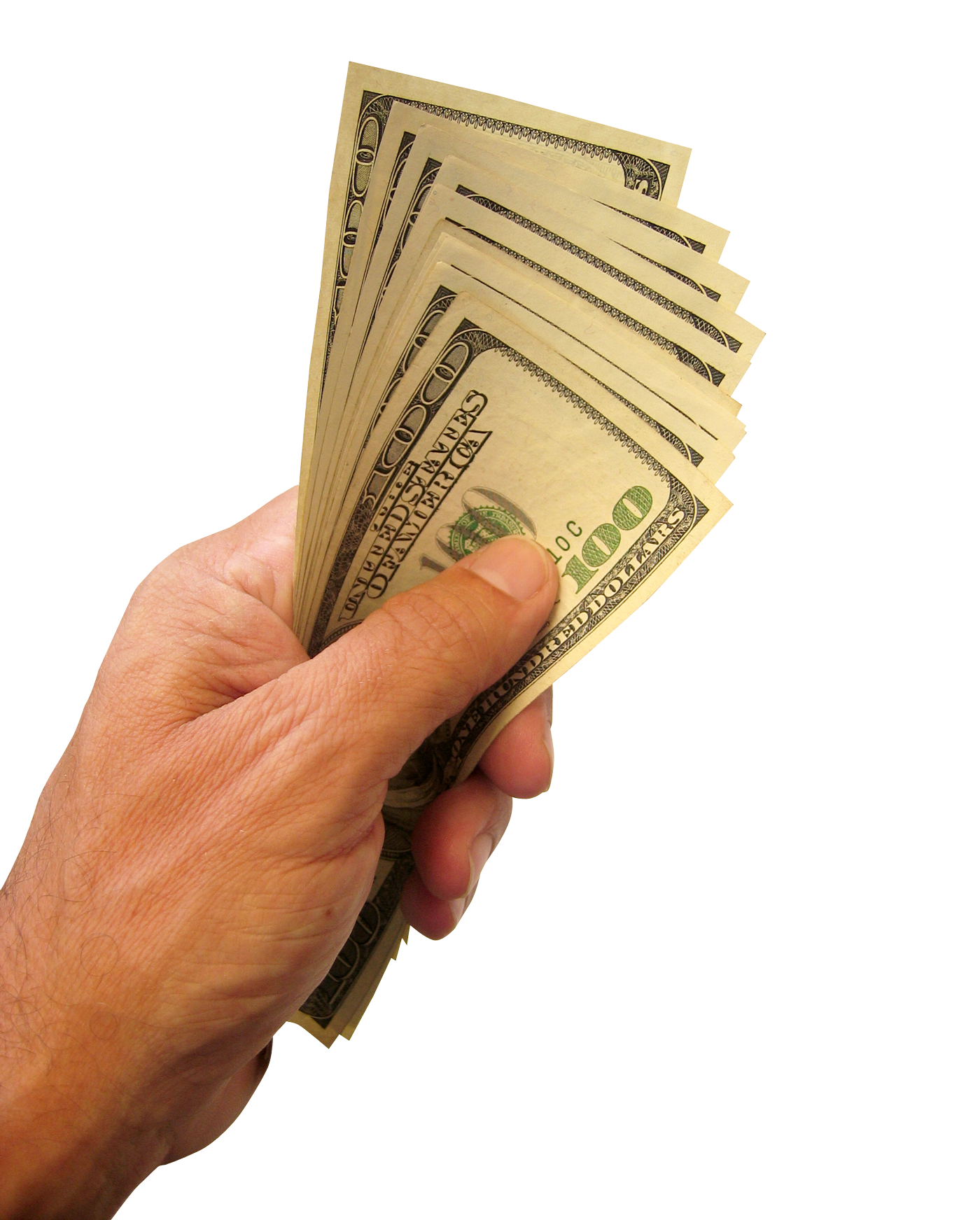 Hand Holding Cash Transparent Background PNG Image