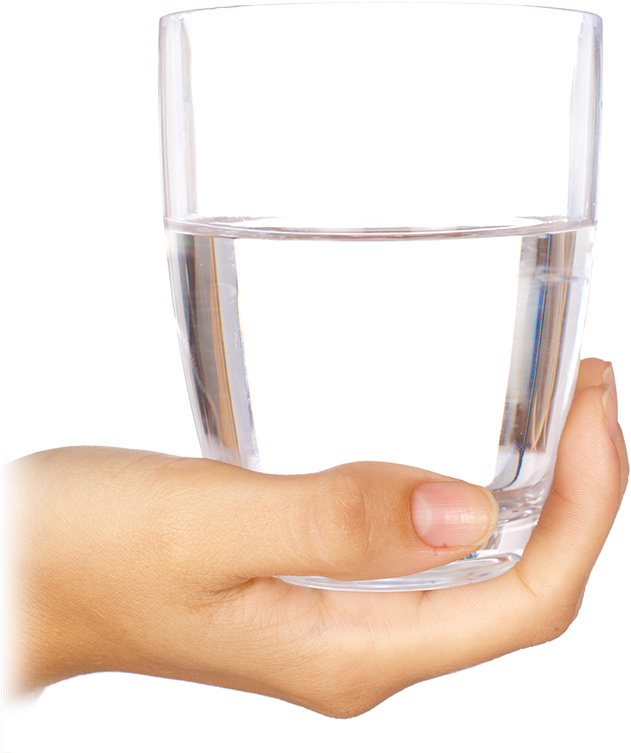 Hand Holding Clear Water Glass PNG Image