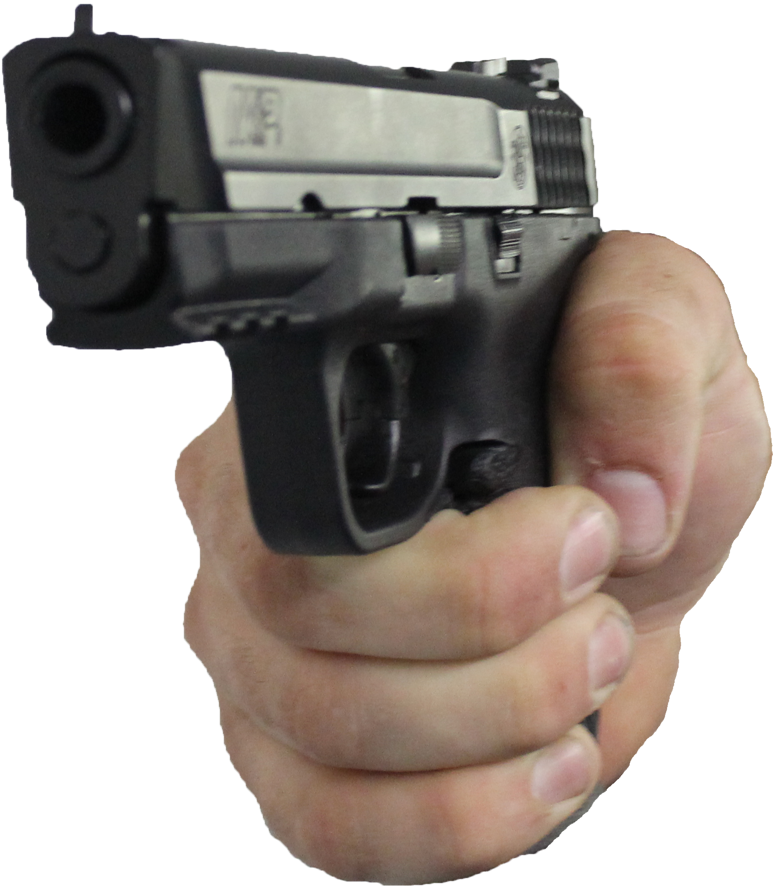 Hand Holding Gun Isolated PNG Image