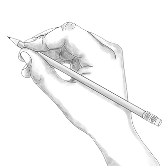 Hand Holding Pencil Sketch PNG Image