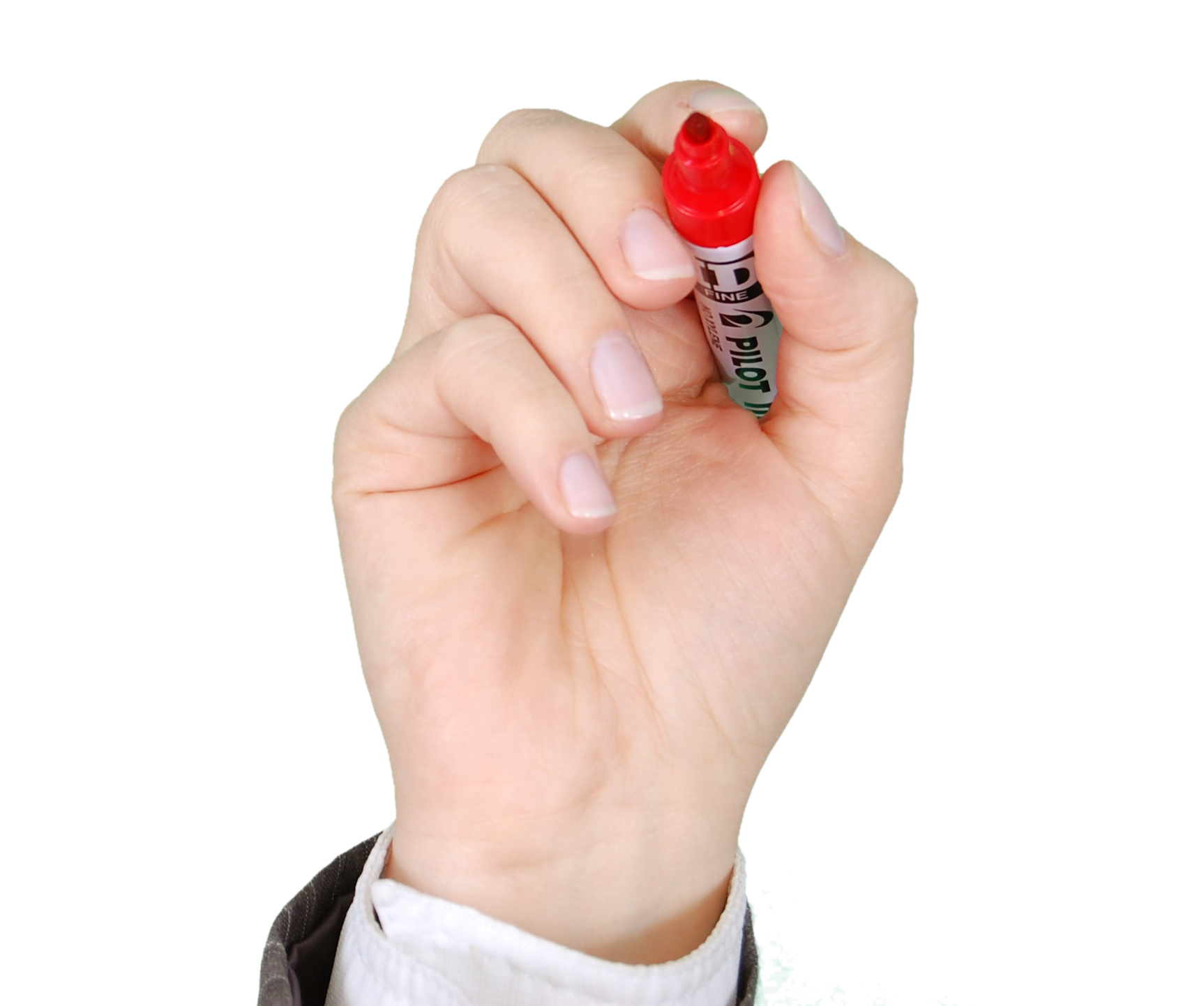 Hand Holding Red Marker PNG Image