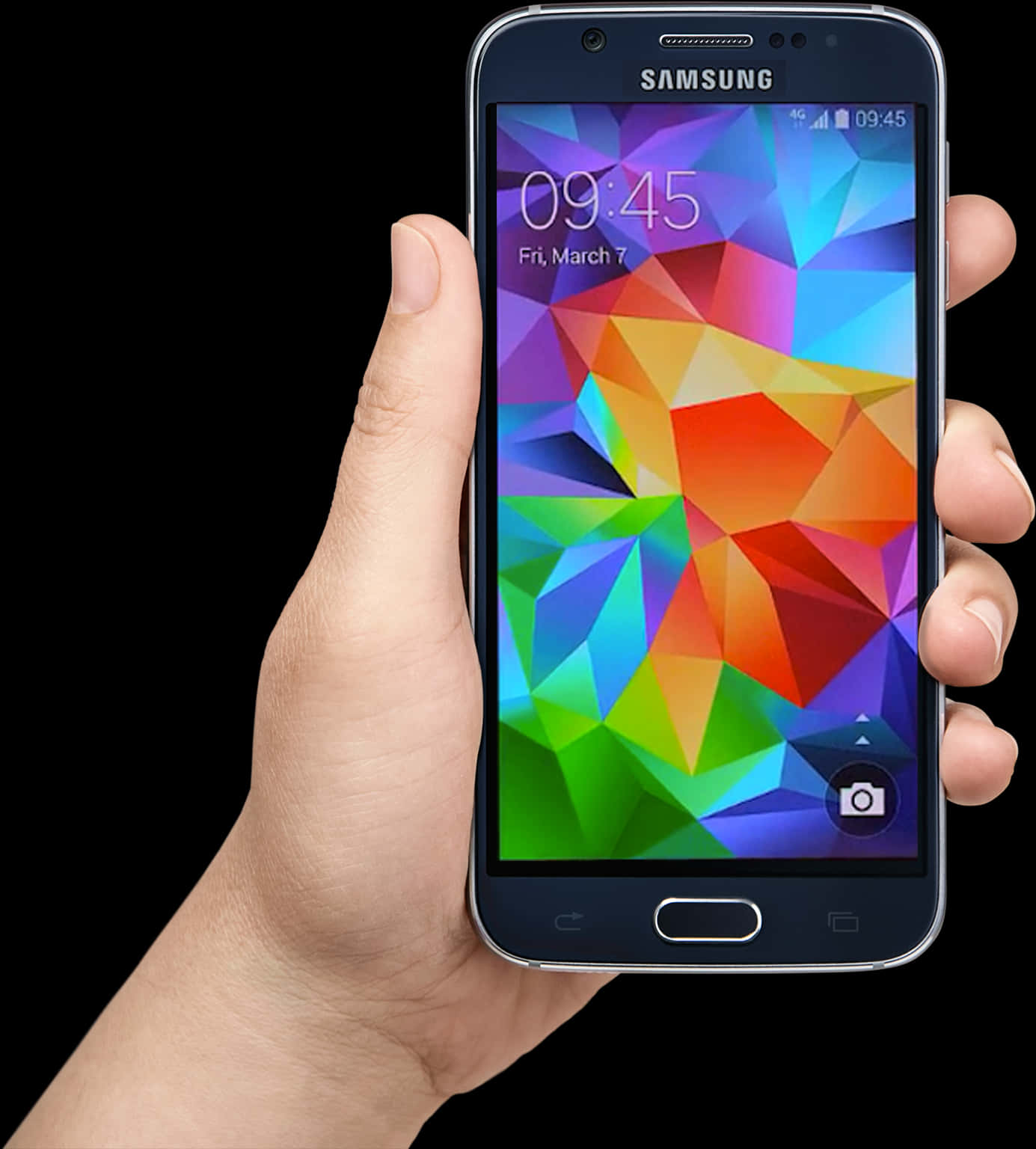 Hand Holding Samsung Smartphone PNG Image