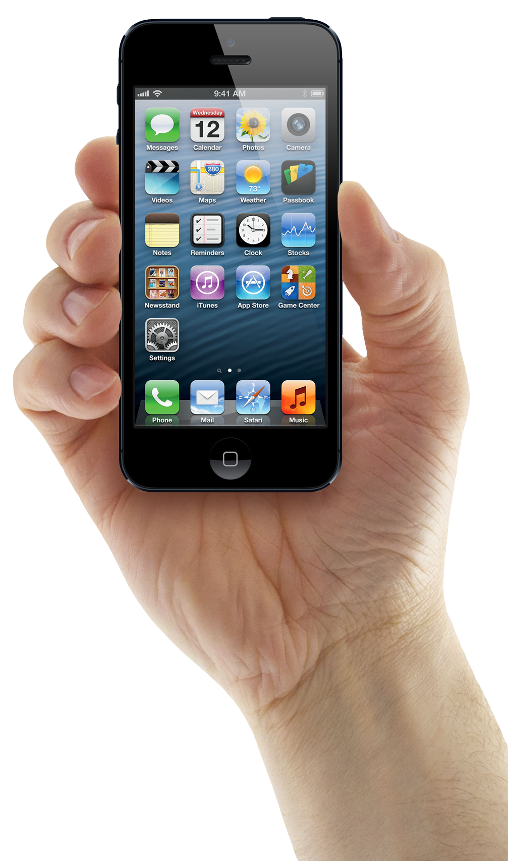 Hand Holding Smartphone Display PNG Image