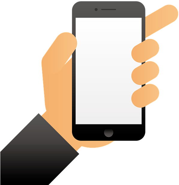 Hand Holding Smartphone Vector PNG Image