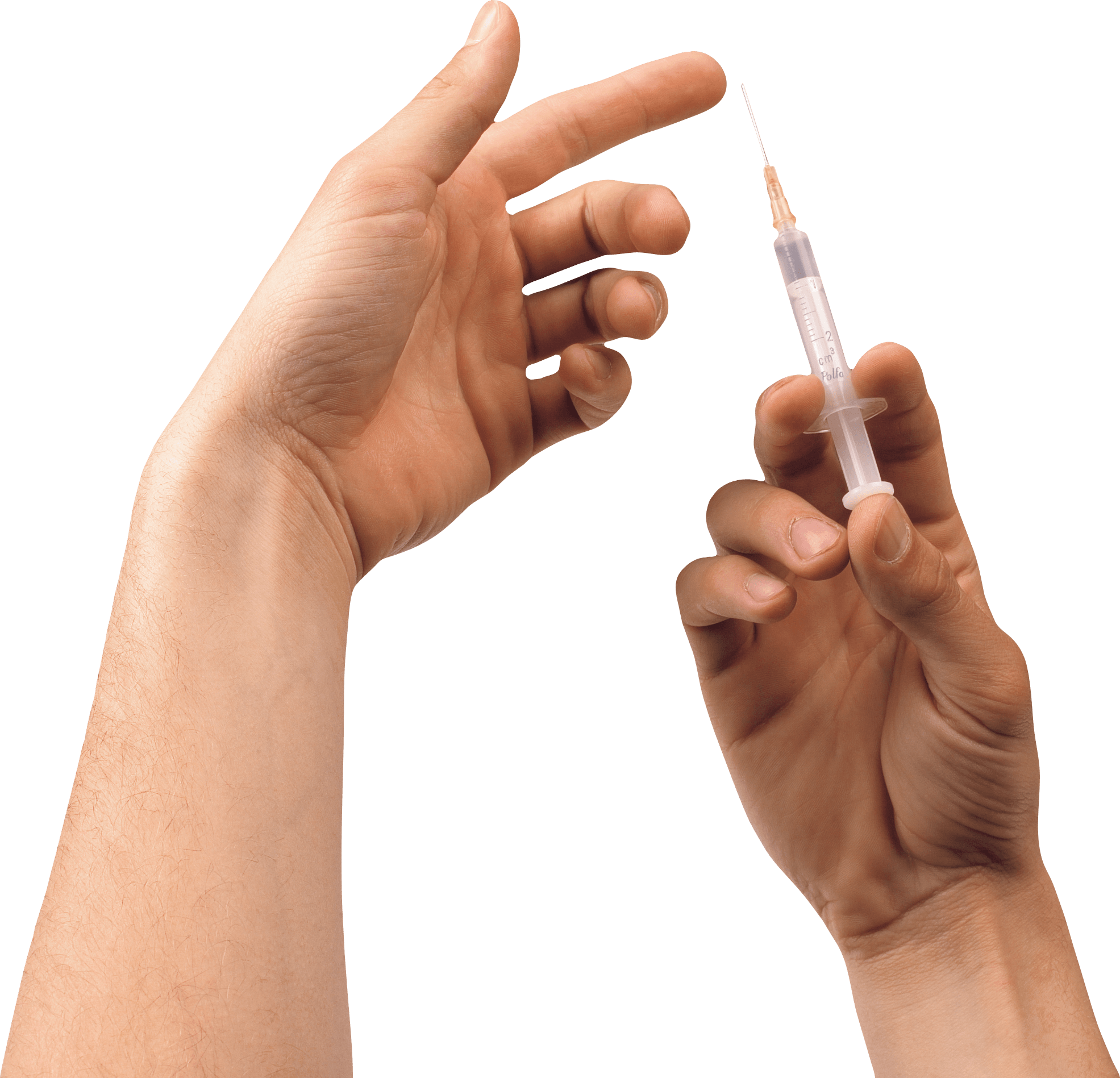 Hand Holding Syringe PNG Image