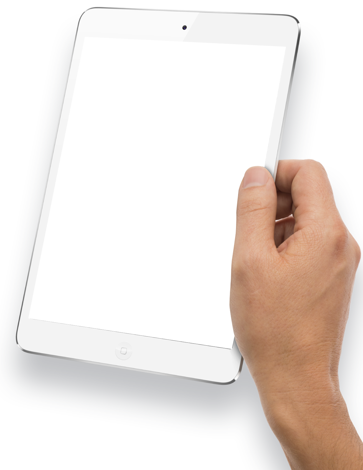 Hand Holding Tablet Isolated PNG Image