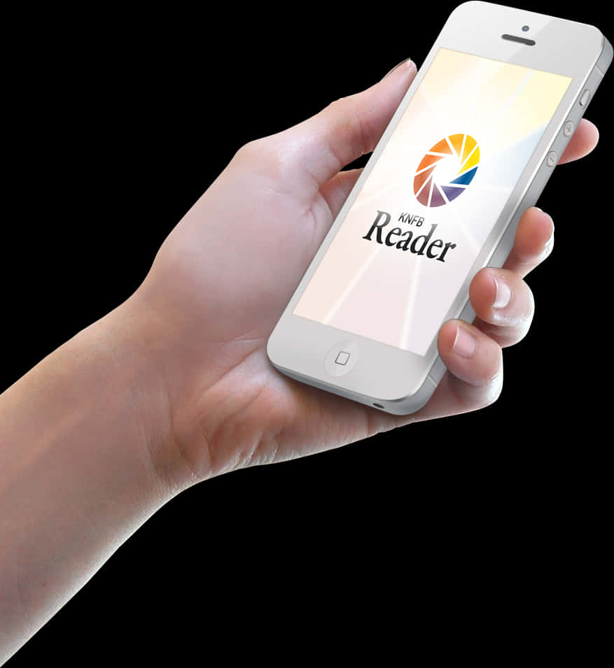 Hand Holding White Smartphonewith News App PNG Image