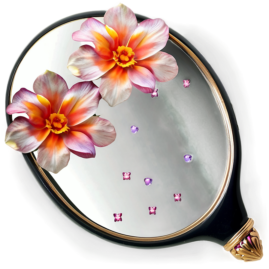 Hand Mirror With Flowers Png Pyc86 PNG Image