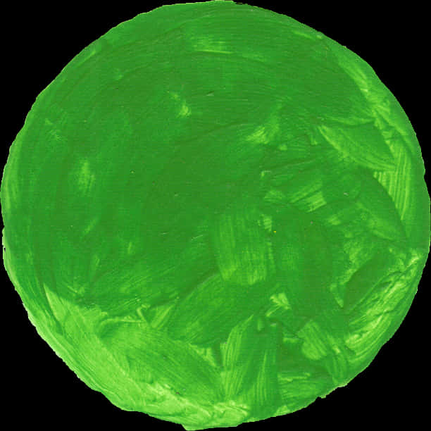 Hand Painted Green Circle PNG Image