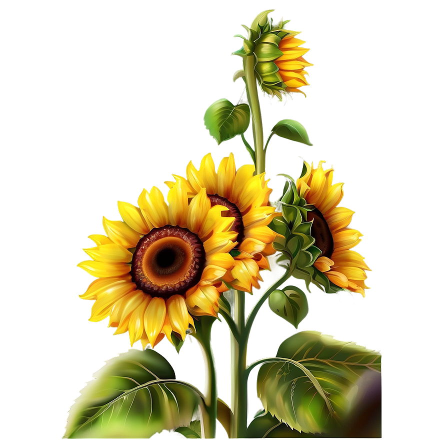 Hand Painted Sunflower Png 77 PNG Image