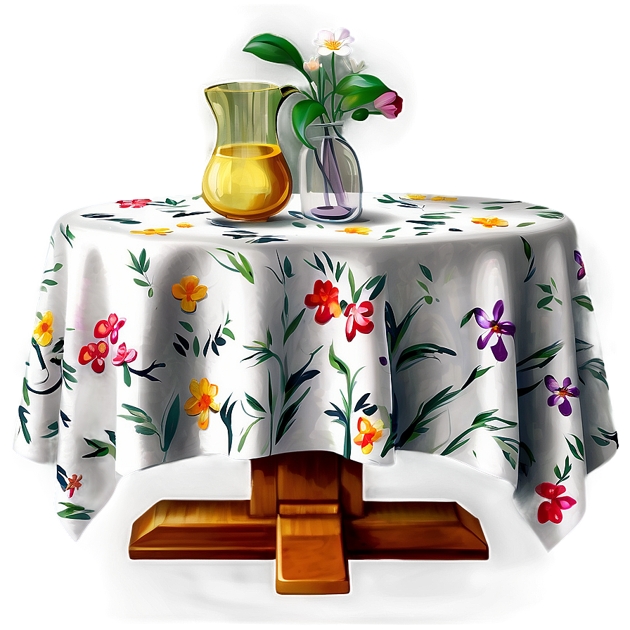 Hand Painted Table Cloth Png 06292024 PNG Image